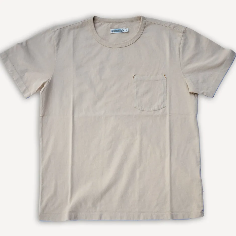 Freenote Cloth T-Shirts>9 Ounce Pocket T-Shirt Cream