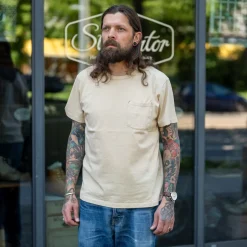 Freenote Cloth T-Shirts>9 Ounce Pocket T-Shirt Cream