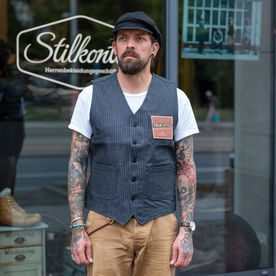 Pike Brothers Westen>1937 Roamer Vest blue wabash