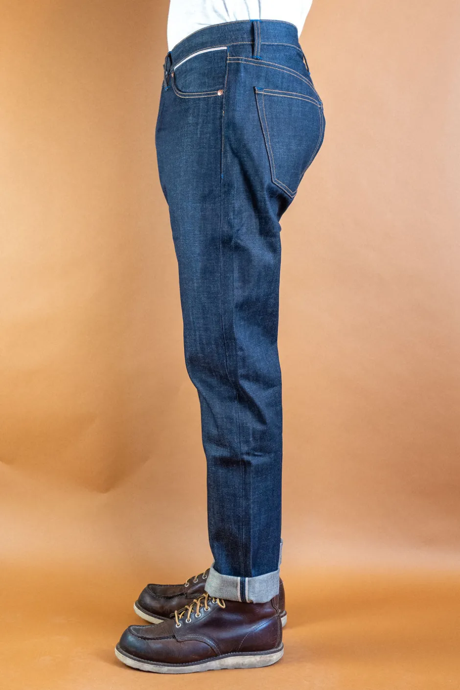 Benzak Hosen>B-04 Relaxed Jeans 13 oz. Brown Cotton Selvedge