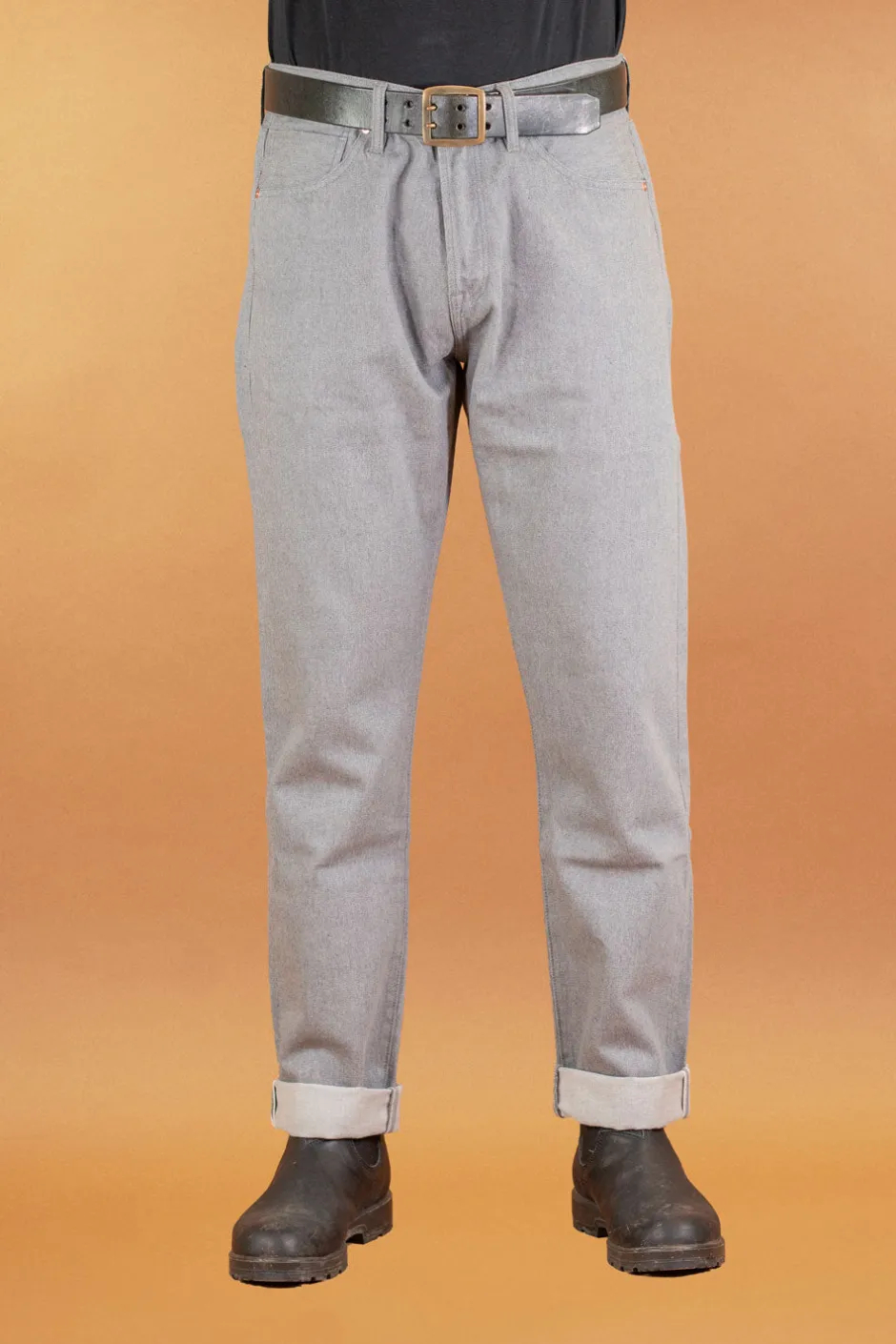 Benzak Hosen>B-04 Relaxed 14oz. Selvedge Colour Denim Grey
