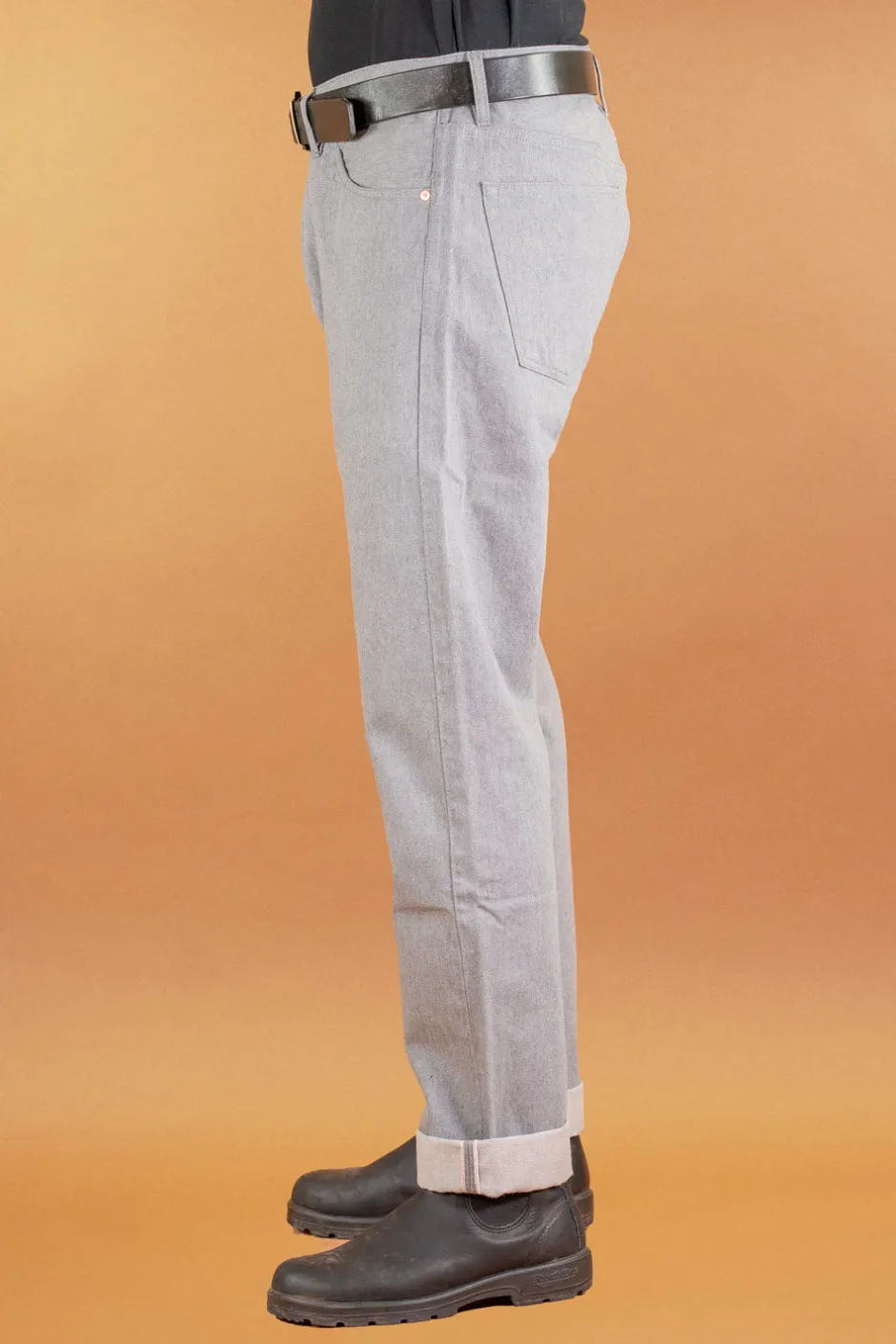 Benzak Hosen>B-04 Relaxed 14oz. Selvedge Colour Denim Grey