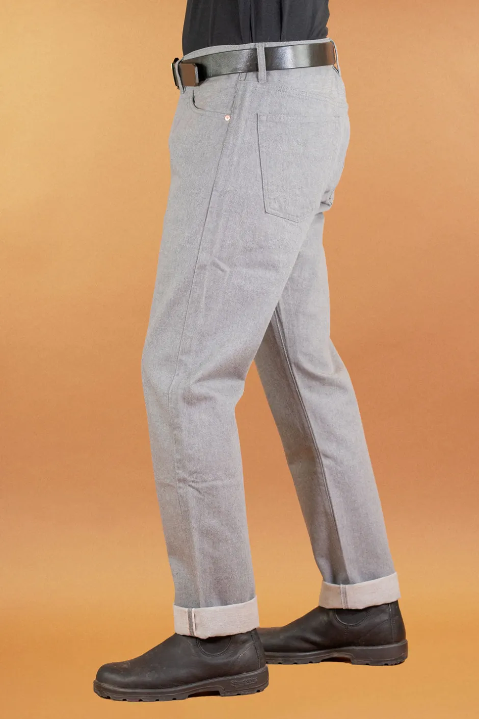 Benzak Hosen>B-04 Relaxed 14oz. Selvedge Colour Denim Grey