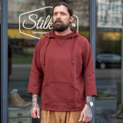 Fleurs de Bagne Pullover>Boxing Hooded Sweatshirt 3/4 Burgundy