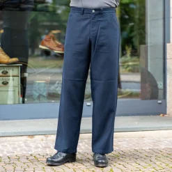 About Companions Hosen>Carlo Trousers Eco Flannel Striped Navy