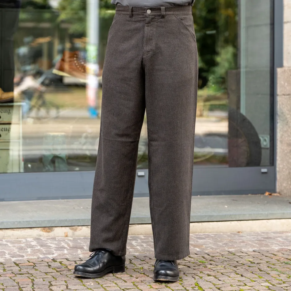 About Companions Hosen>Carlo Trousers Eco Flannel Striped Brown