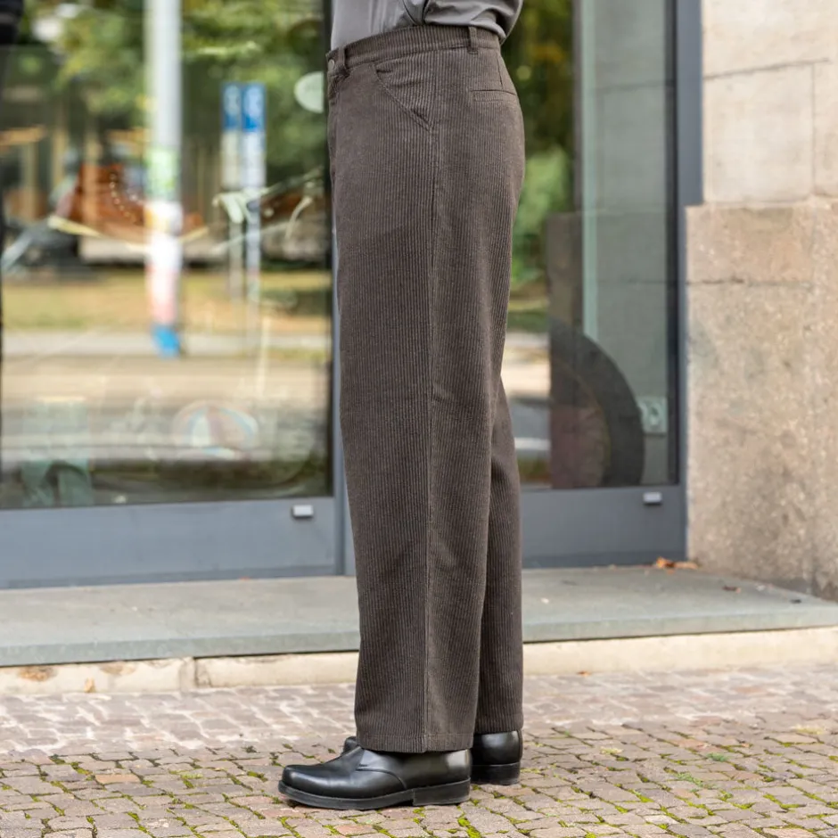 About Companions Hosen>Carlo Trousers Eco Flannel Striped Brown