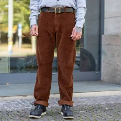 Tellason Hosen>Chino Pant Kindermann Corduroy Brown