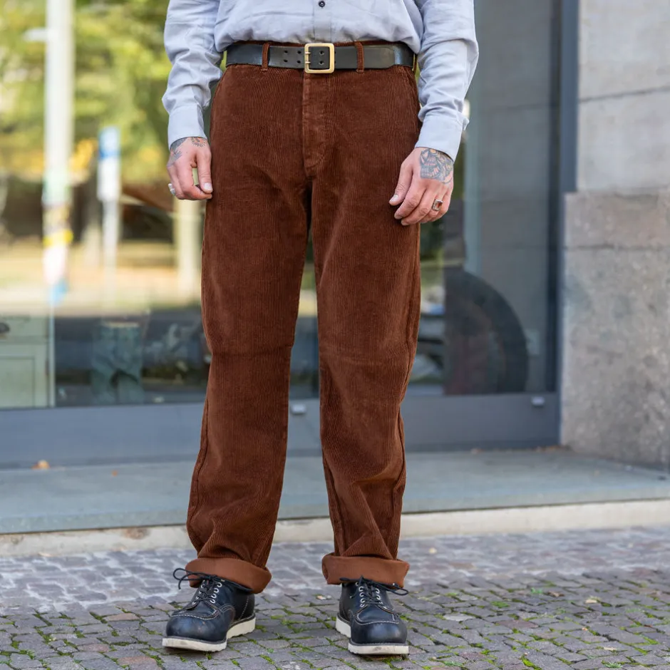 Tellason Hosen>Chino Pant Kindermann Corduroy Brown