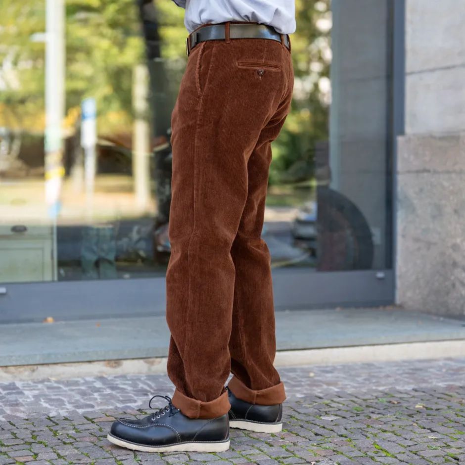 Tellason Hosen>Chino Pant Kindermann Corduroy Brown