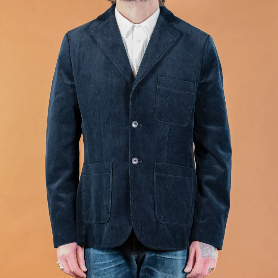 Hansen Jacken>Chris Classic Two Button Blazer Corduroy Navy