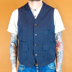 Scarti Lab Westen>Cotton/Hemp Vest Navy