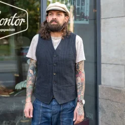 Hansen Westen>Daniel Classic Waistcoat Black Pin