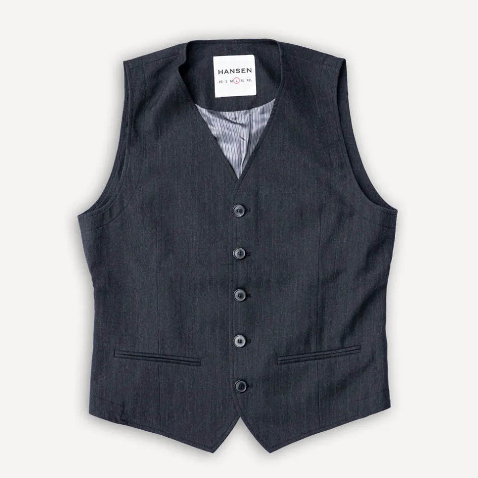Hansen Westen>Daniel Classic Waistcoat Anthracite