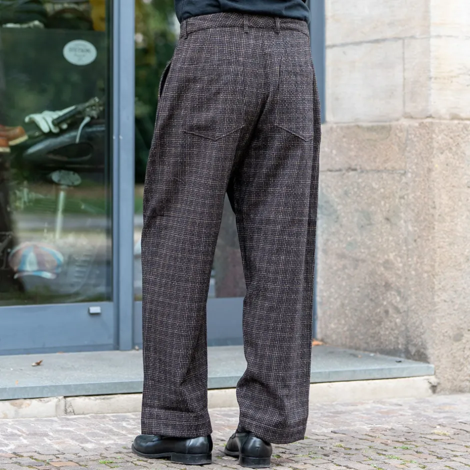 Universal Works Hosen>Duke Pant Cedar Check Brown