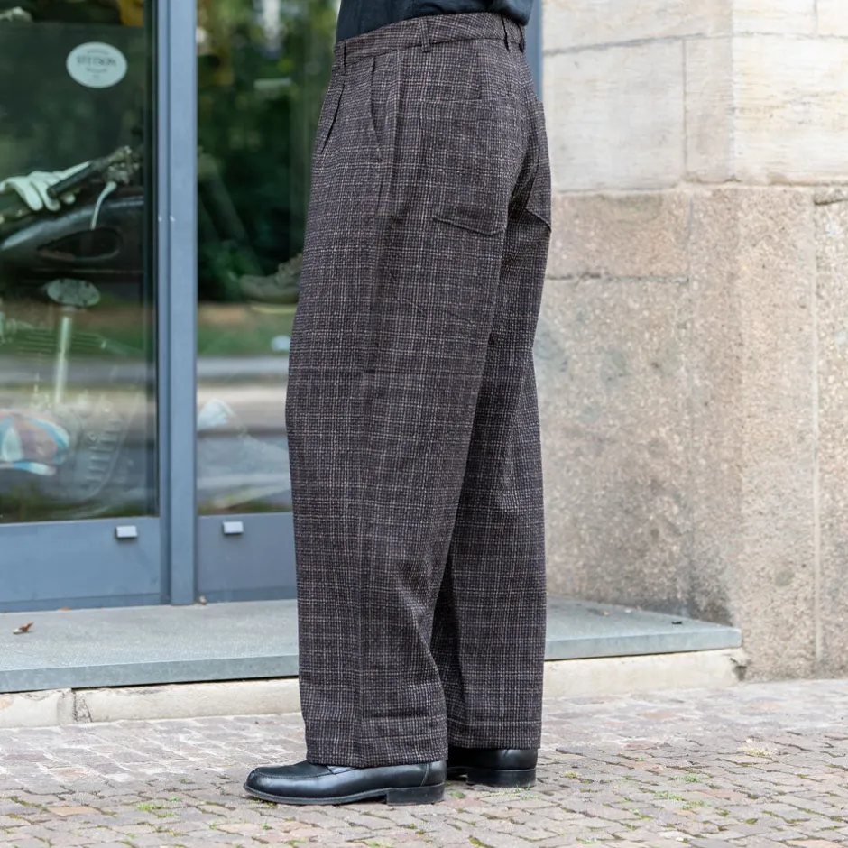 Universal Works Hosen>Duke Pant Cedar Check Brown