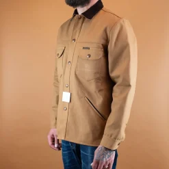 Indigofera Jacken>Fargo Rider Canvas Strip Lining Duck Brown