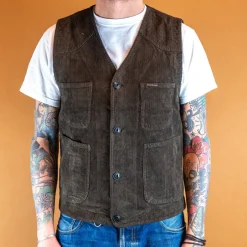 The Quartermaster Westen>Fisherman Vest Corduroy Brown