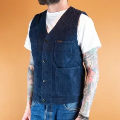 The Quartermaster Westen>Fisherman Vest Corduroy Blue