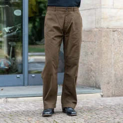 Eat Dust Hosen>Frisco Chino Herringbone Cotton Java Brown