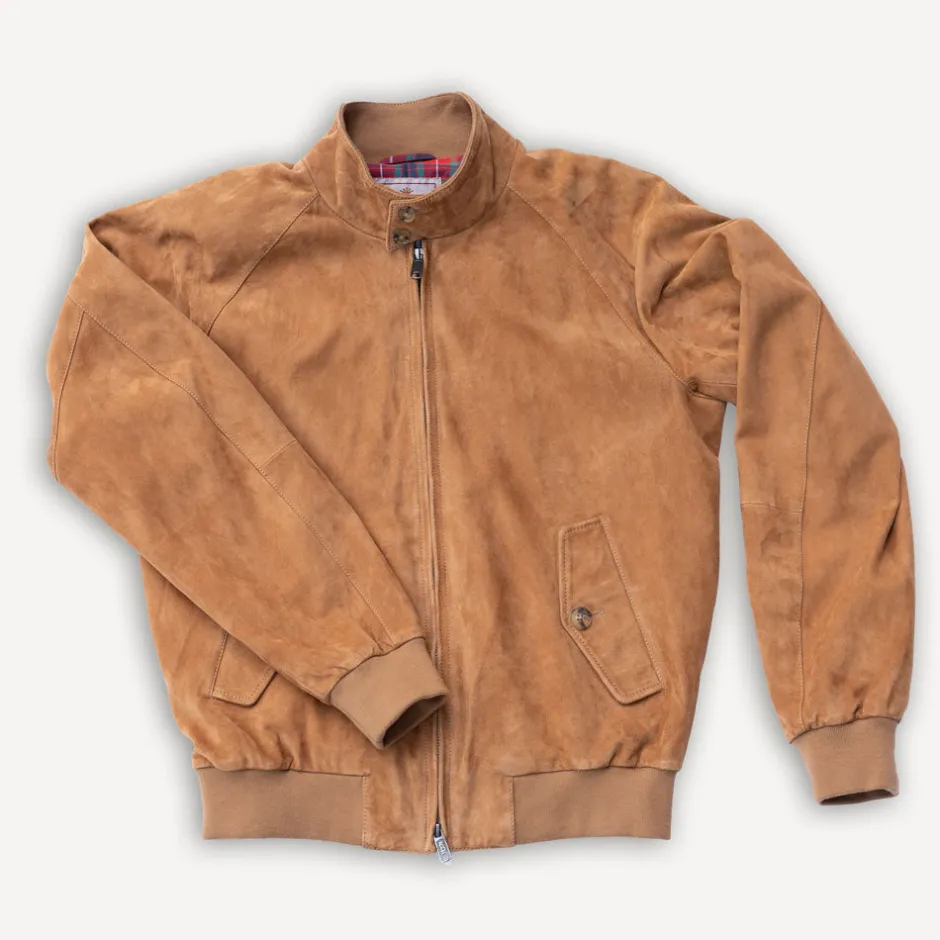 Baracuta Jacken>G9 Harrington Suede Jacket Tobacco