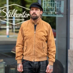 Baracuta Jacken>G9 Harrington Suede Jacket Tobacco