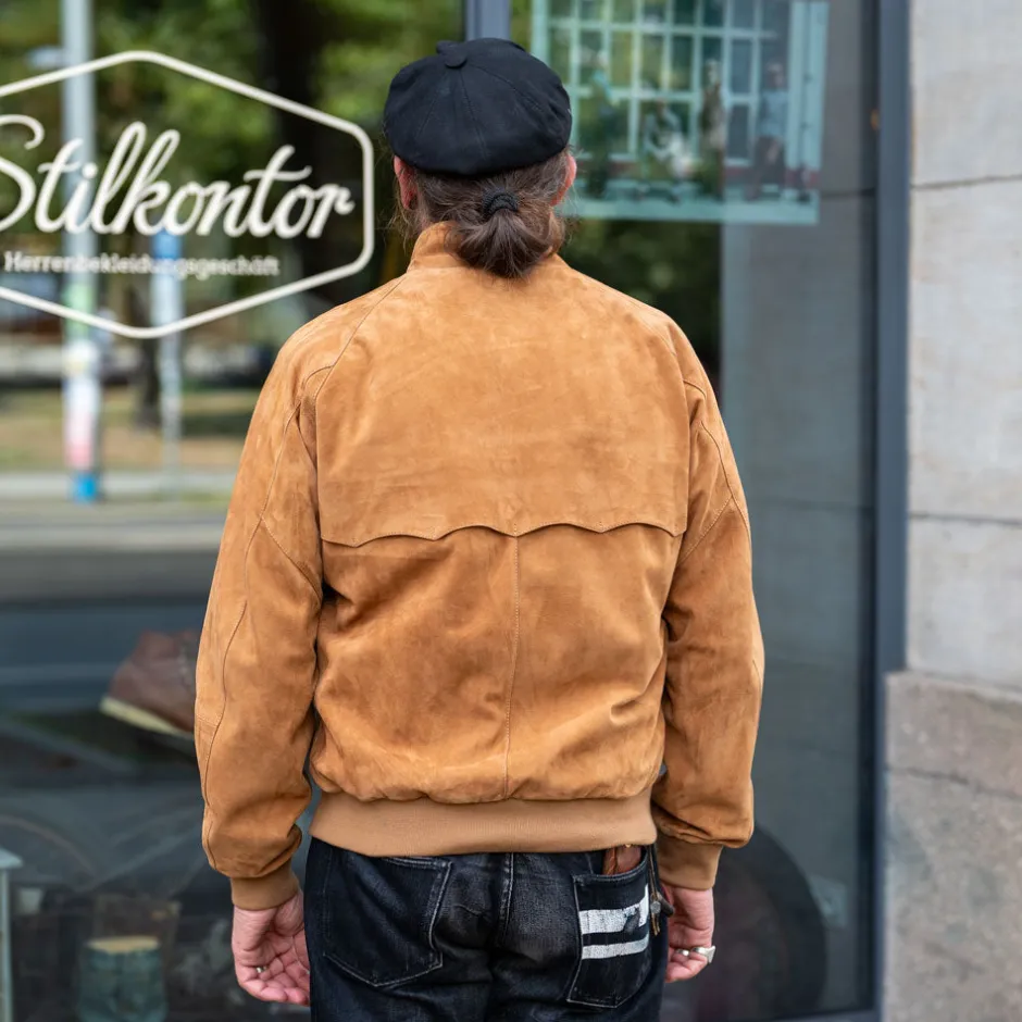 Baracuta Jacken>G9 Harrington Suede Jacket Tobacco