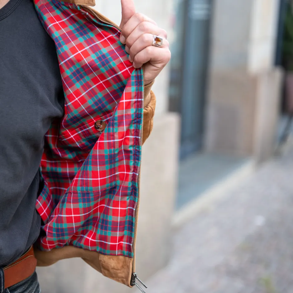 Baracuta Jacken>G9 Harrington Suede Jacket Tobacco