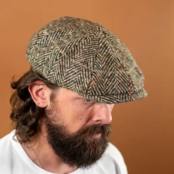 Stetson Mützen>Hatteras Classic Herringbone Wool Schirmmütze Green/Grey