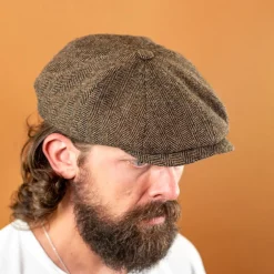 Stetson Mützen>Hatteras Classic Herringbone Wool Schirmmütze Brown