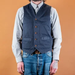 Captain Santors Westen>Herringbone Vest Blue