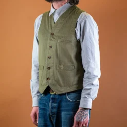 Captain Santors Westen>Herringbone Vest Green