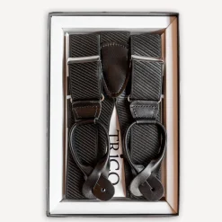 Trico Hosenträger>Hosenträger 36mm breit mit Rollzug Schwarz strukturiert