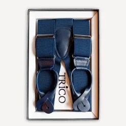 Trico Hosenträger>Hosenträger 36mm breit mit Rollzug Blau