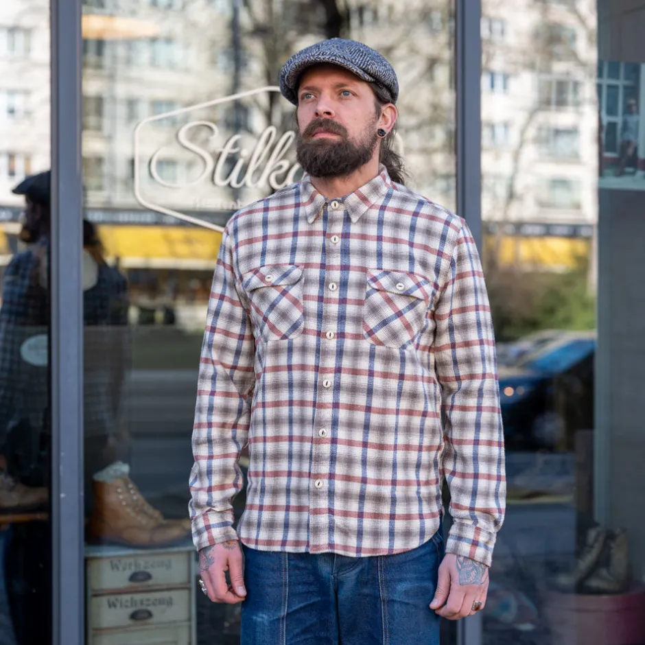 Freenote Cloth Hemden>Jepson Shirt Cream Plaid