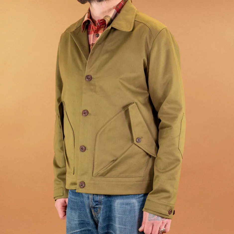 Hidden Aces Jacken>K5707 Pollux '57 Herringbone Jacket Pea