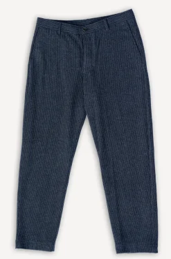 Hansen Hosen>Ken Wide Cut Trousers Black Wool Pin