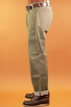 Indigofera Hosen></noscript>Kirk Pants Desert Moss Selvage 10,5oz Green