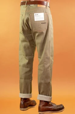 Indigofera Hosen></noscript>Kirk Pants Desert Moss Selvage 10,5oz Green