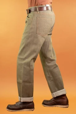 Indigofera Hosen></noscript>Kirk Pants Desert Moss Selvage 10,5oz Green