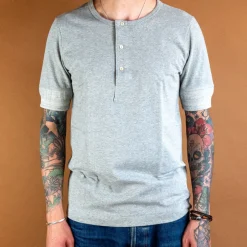 Merz beim Schwanen T-Shirts>Knopfleistenhemd Kurzarm Grey Melange