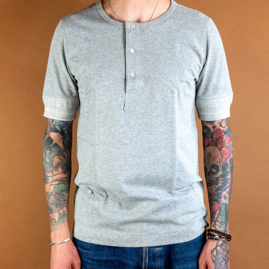 Merz beim Schwanen T-Shirts>Knopfleistenhemd Kurzarm Grey Melange