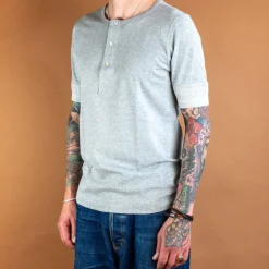 Merz beim Schwanen T-Shirts>Knopfleistenhemd Kurzarm Grey Melange