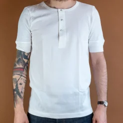 Merz beim Schwanen T-Shirts>Knopfleistenhemd Kurzarm White