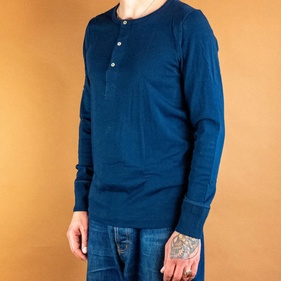 Merz beim Schwanen T-Shirts>Knopfleistenhemd Langarm Inkblue