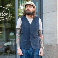 Hansen Westen>Knud Workwear Waistcoat Dusty Navy