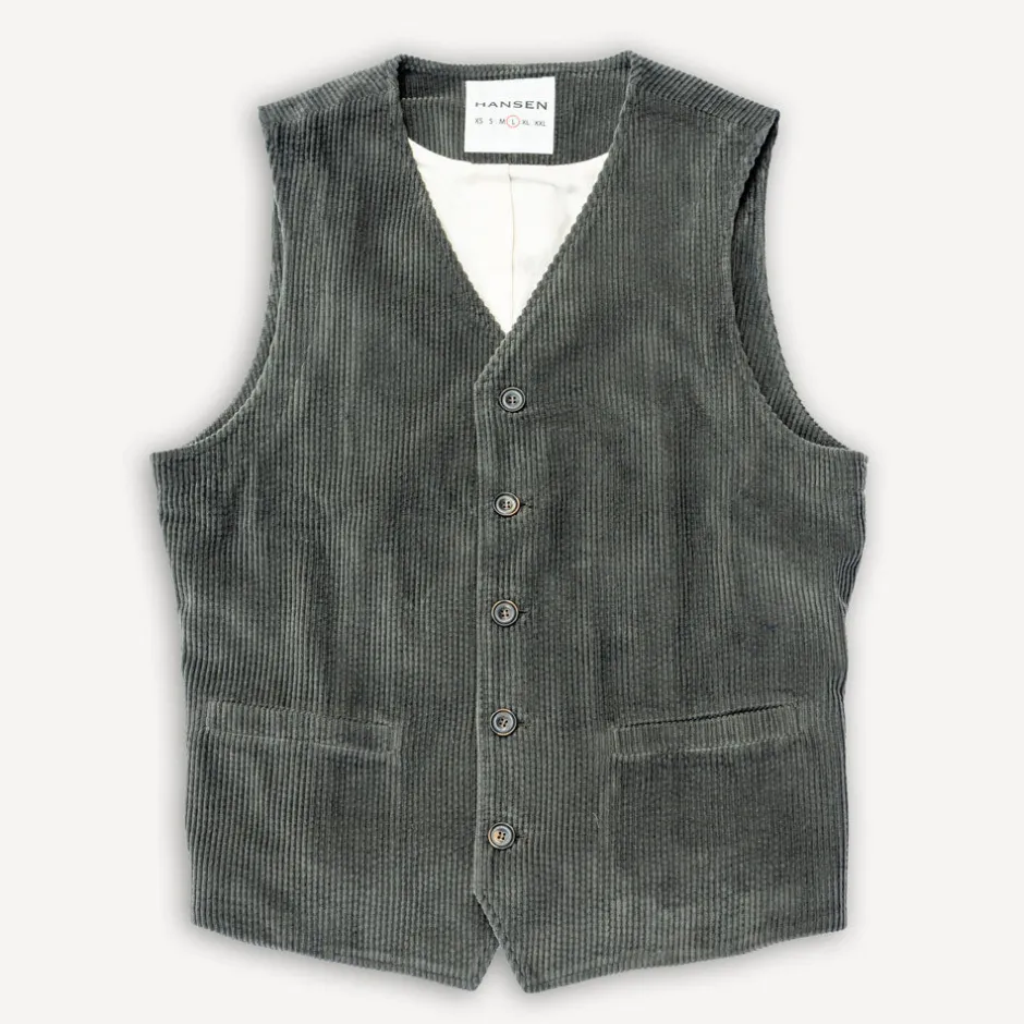 Hansen Westen>Knud Workwear Waistcoat Olive-Taupe