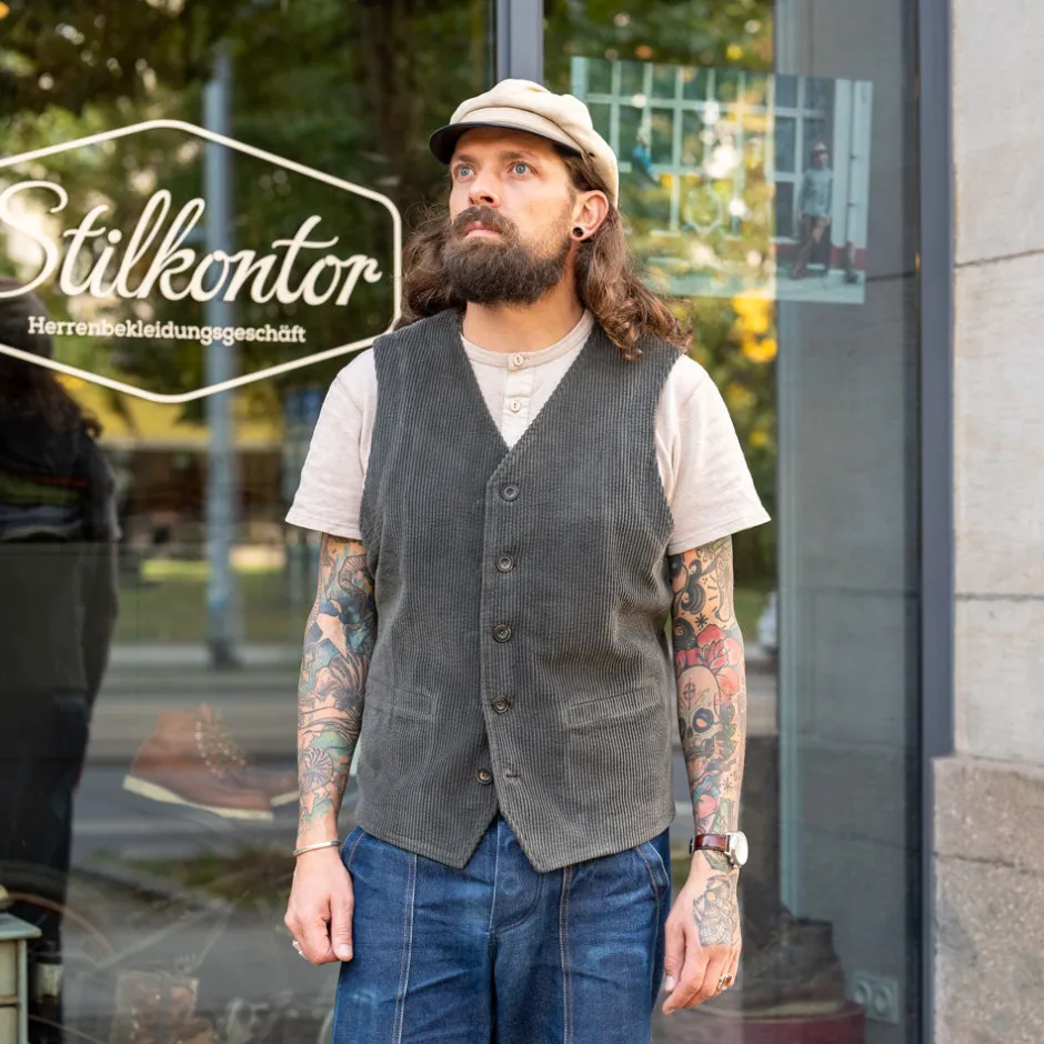 Hansen Westen>Knud Workwear Waistcoat Olive-Taupe