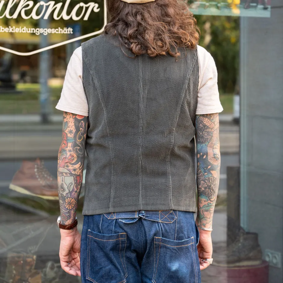 Hansen Westen>Knud Workwear Waistcoat Olive-Taupe