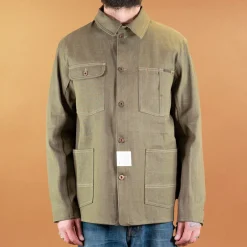 Indigofera Jacken>Kurt Single Desert Moss Green Selvedge